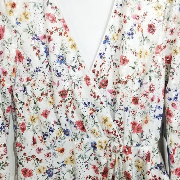 MAJORELLE NWT Womens Carolina White Sparkly Floral Mini Dress Size M - Picture 6 of 12